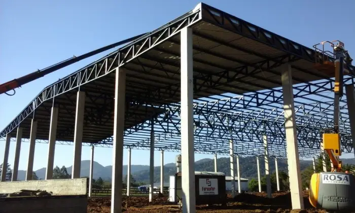 Projeto de cobertura metálica, obra Formafer