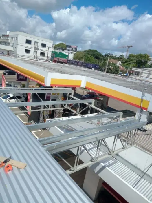 Tesoura metálica 25 metros, obra Formafer
